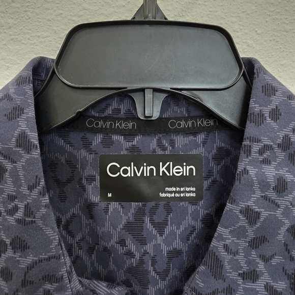 Calvin Klein Men's Navy Patterned Shirt Size M - Picture 4 of 5